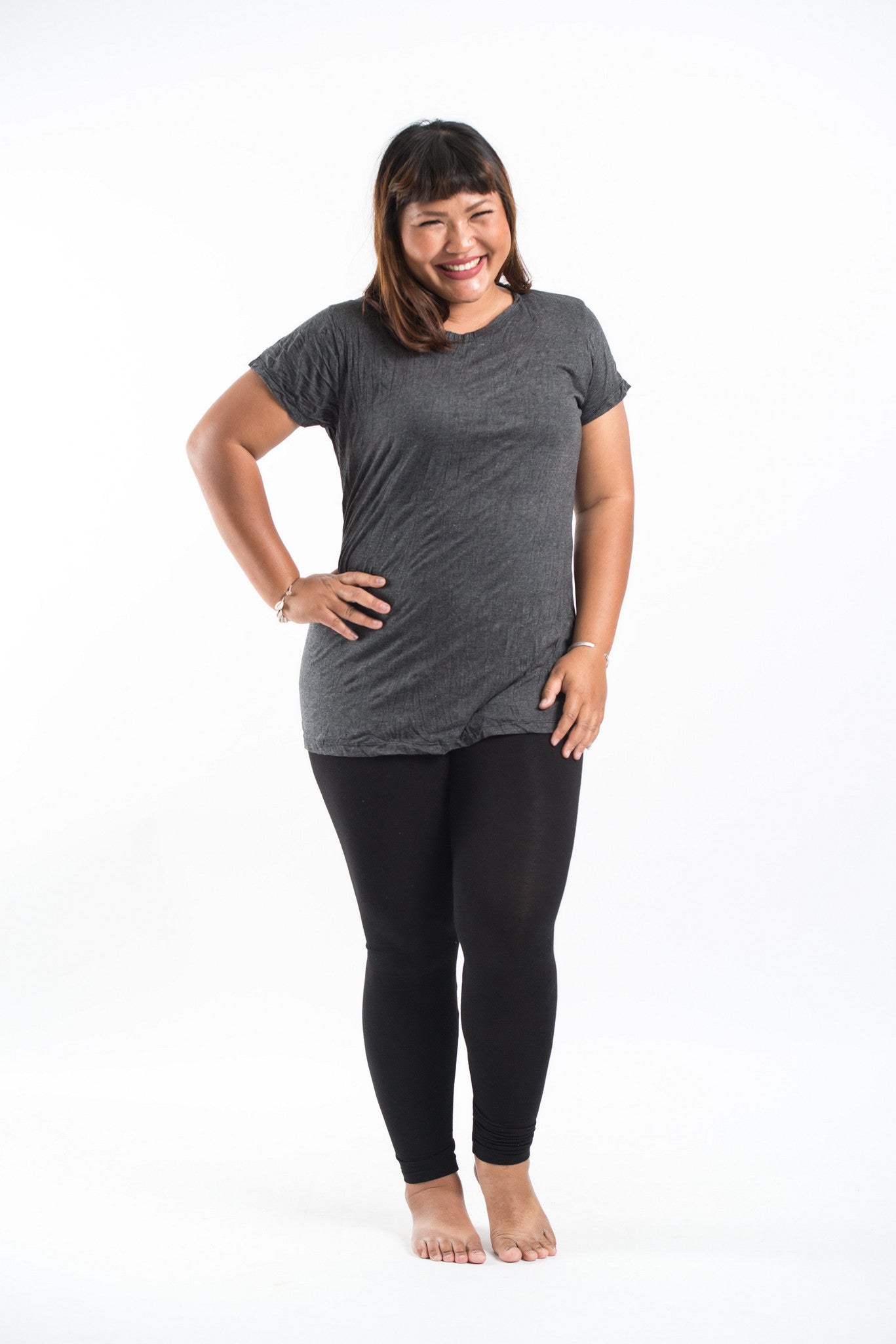 Plus Size Sure Design Women's Blank T-Shirt Black