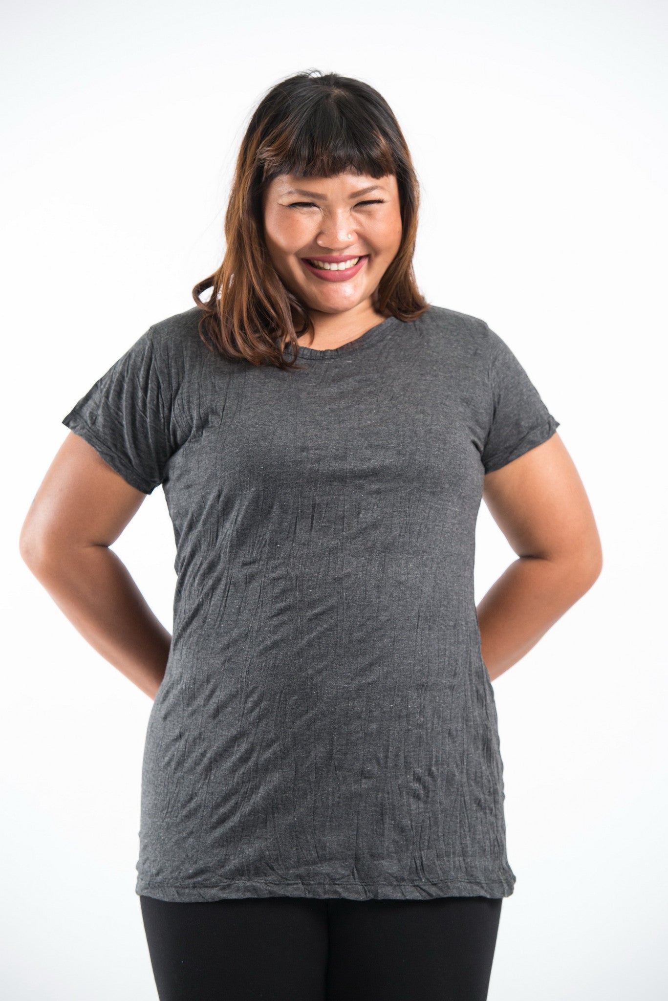 Plus Size Sure Design Women s Blank T Shirt Black