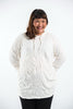 Plus Size Sure Design Unisex Blank Hoodie White