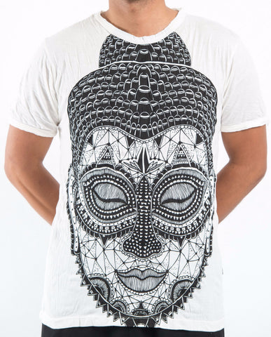 Sure Design Men's Buddha Head T-Shirt White