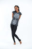 Sure Design Women's Celtic Tree T-Shirt Silver on Black