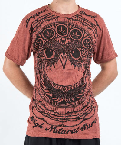 Sure Design Men's Weed Owl T-Shirt Brick