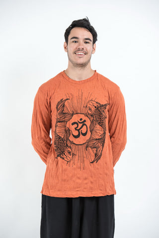 Sure Design Unisex Ohm and Koi fish Long Sleeve Shirt Orange