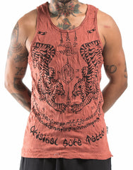 Sure Design Men's Thai Tattoo Tank Top Brick