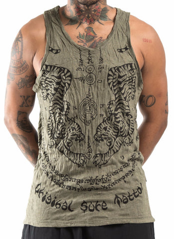 Sure Design Men's Thai Tattoo Tank Top Green