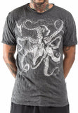 Wholesale Sure Design Men's Octopus T-Shirt Silver on Black - $9.50
