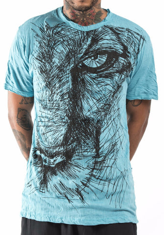 Sure Design Men's Lions Eye T-Shirt Turquoise