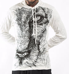 Sure Design Unisex Lions Eye Hoodie White