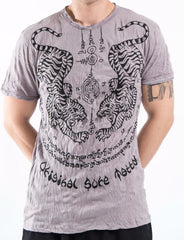Sure Design Men's Thai Tattoo T-Shirt Gray