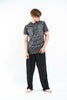 Sure Design Men's Thai Tattoo T-Shirt Silver on Black