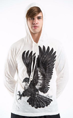 Sure Design Unisex Eagle Hoodie White