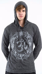 Sure Design Unisex Infinitee Ohm Hoodie Silver on Black