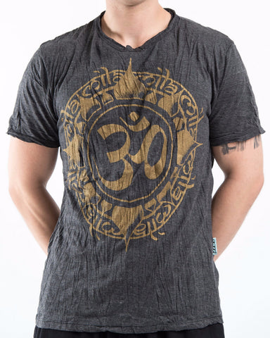 Sure Design Men's Infinitee Ohm T-Shirt Gold on Black