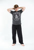 Sure Design Men's Infinitee Yoga Stamp T-Shirt Silver on Black