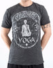 Sure Design Men's Infinitee Yoga Stamp T-Shirt Silver on Black