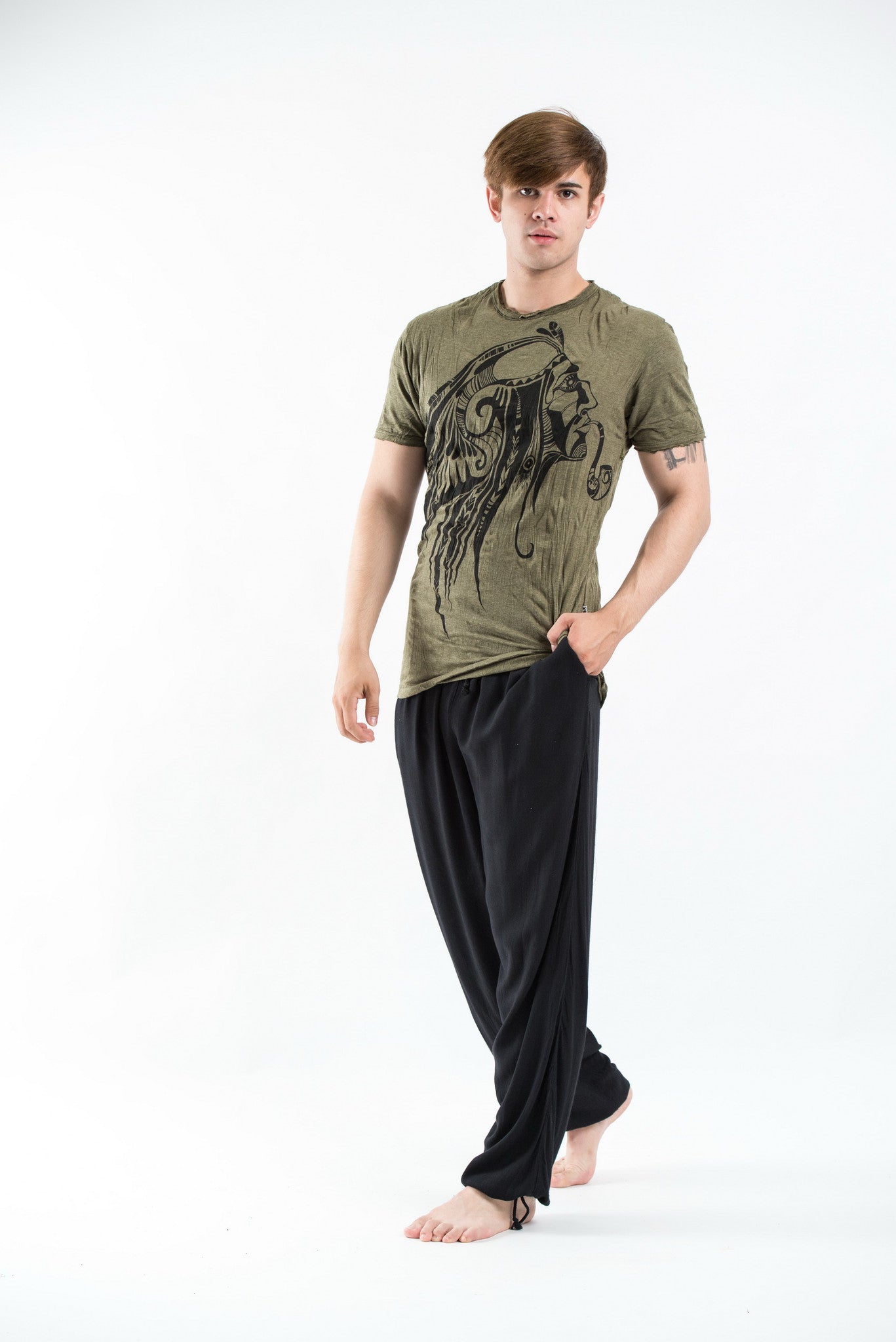 Sure Design Men's Indian Chief T-Shirt Green