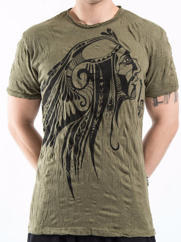 Sure Design Men's Indian Chief T-Shirt Green