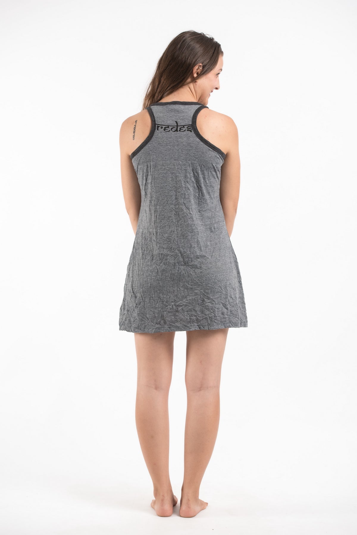 Sure Design Women's Ganesh Mantra Tank Dress Black
