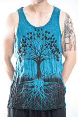 Sure Design Men's Tree Of Life Tank Top Denim Blue