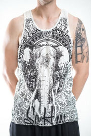 Sure Design Men's Wild Elephant Tank Top White
