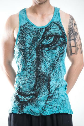 Sure Design Men's Lions Eye Tank Top Turquoise