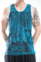 Sure Design Men's Sanskrit Buddha Tank Top Denim Blue
