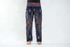 Peacock Eye Unisex Harem Pants in Navy