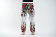 Floral Unisex Harem Pants in White