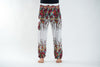 Floral Unisex Harem Pants in White