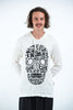 Sure Design Unisex Tribal Skull Hoodie White