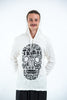 Sure Design Unisex Tribal Skull Hoodie White