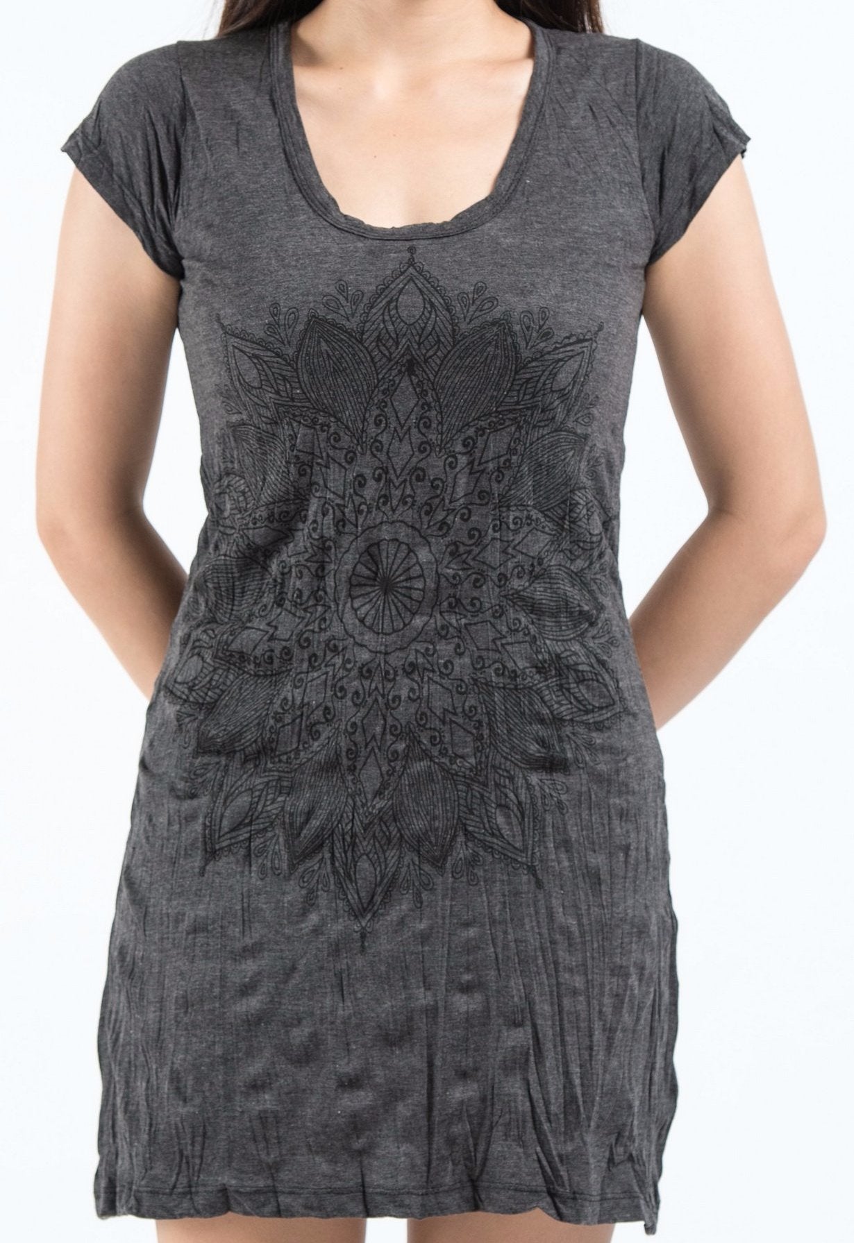 Sure Design Women's Lotus Mandala Dress Black