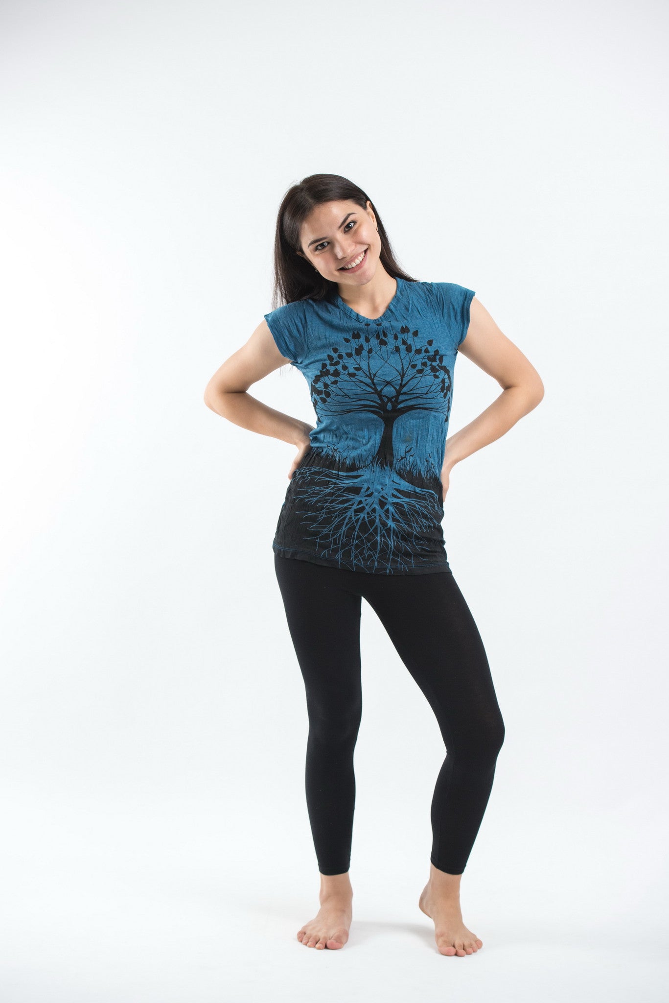 Sure Design Women's Tree of Life T-Shirt Denim Blue