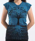 Wholesale Sure Design Women's Tree of Life T-Shirt Denim Blue - $9.00