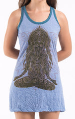 Sure Design Women's Ganesh Mantra Tank Dress Blue