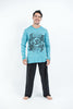 Sure Design Unisex Ohm and Koi fish Long Sleeve T-Shirt Turquoise