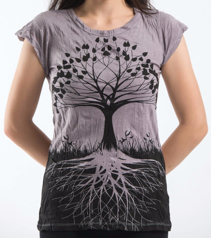 Sure Design Women's Tree of Life T-Shirt Gray