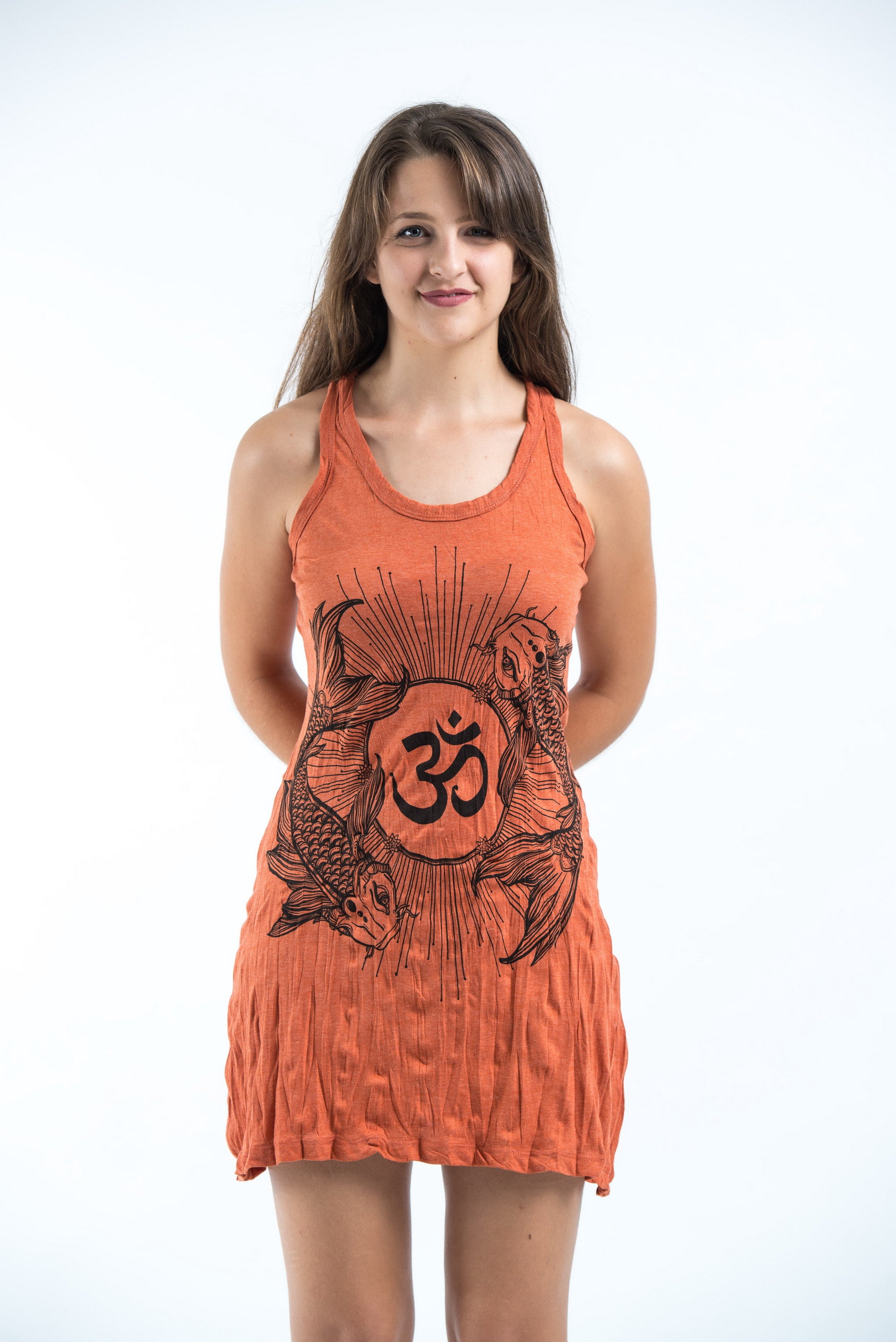 Wholesale Sure Design Women's Ohm and Koi fish Tank Dress Orange Wholesale Sure Design Women's Ohm and Koi fish Tank Dress Orange