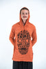 Sure Design Unisex Tribal Skull Hoodie Orange