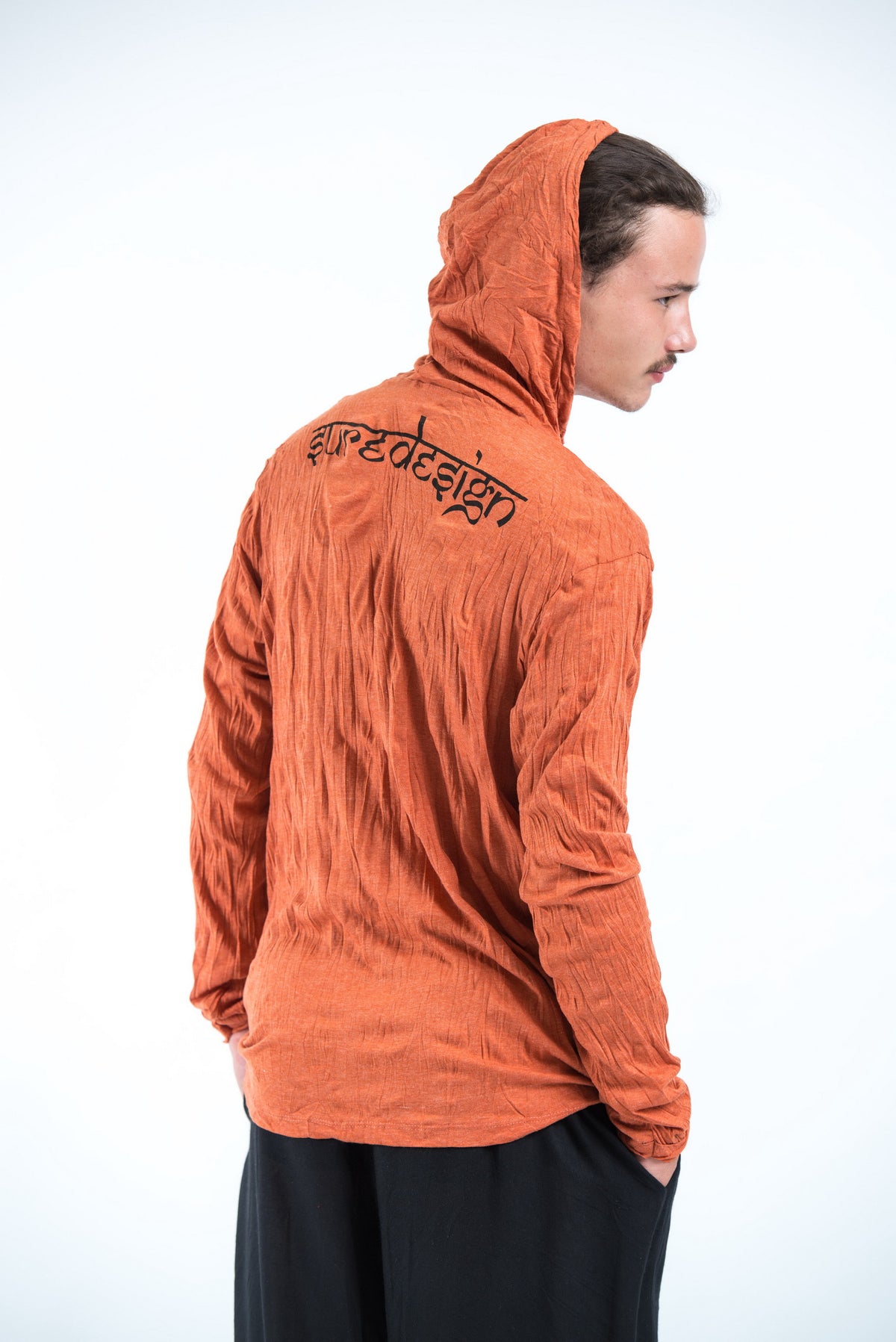 Sure Design Unisex Tribal Skull Hoodie Orange