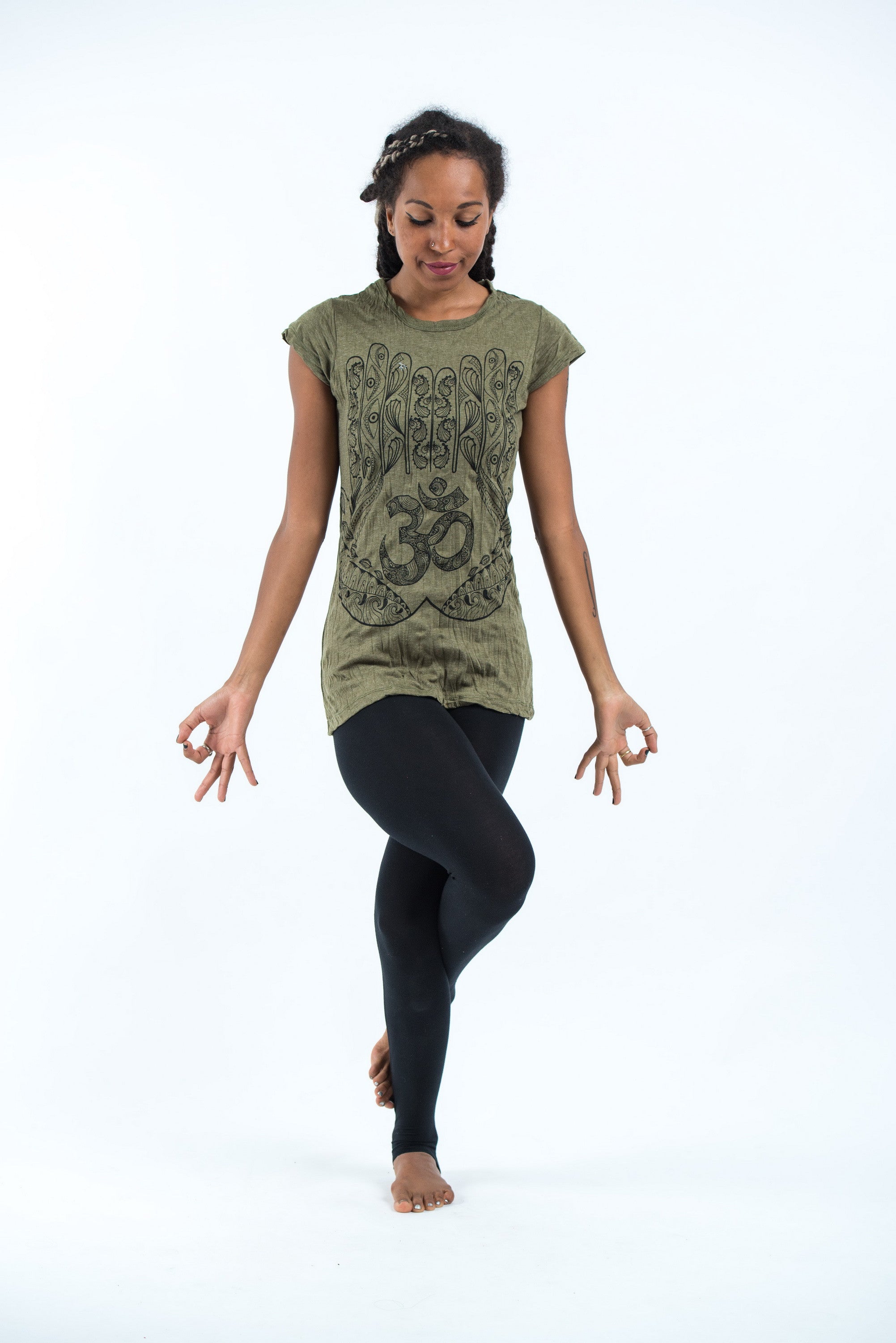Sure Design Women's Ohm hands T-Shirt Green