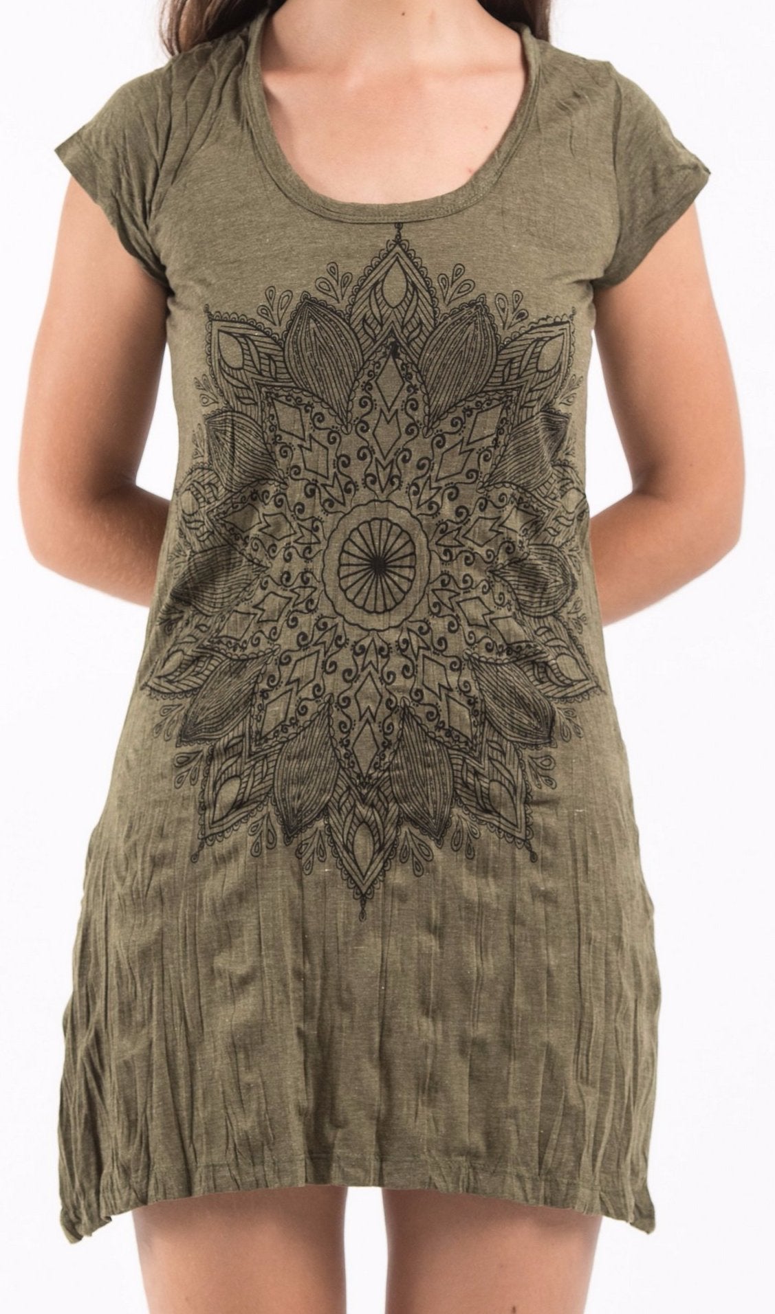 Sure Design Women's Lotus Mandala Dress Green