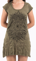 Sure Design Women's Lotus Mandala Dress Green