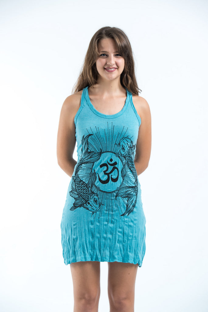 Turquoise tank dress online