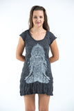 Wholesale Sure Design Women's Ganesh Mantra Dress Silver on Black - $10.50