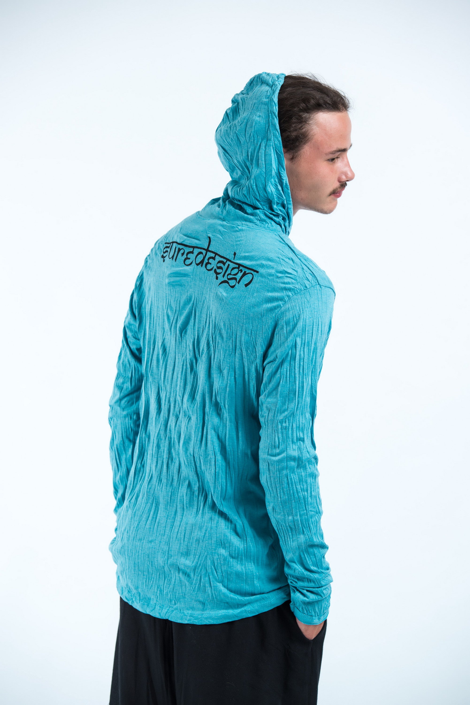 Sure Design Unisex Tribal Skull Hoodie Turquoise