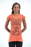 Wholesale Sure Design Women's Ohm hands T-Shirt Orange - $5.55