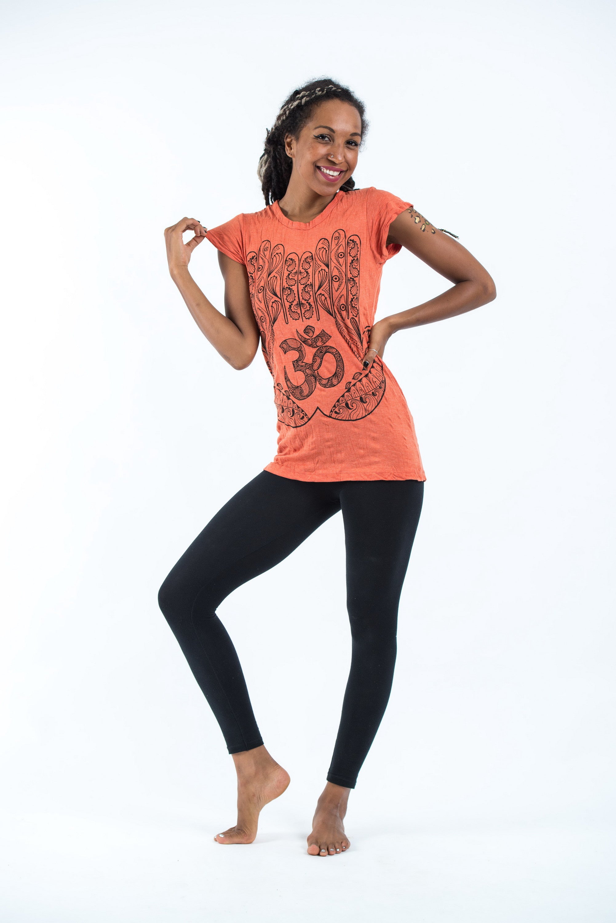 Sure Design Women's Ohm hands T-Shirt Orange