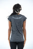 Sure Design Women's Ohm and Koi fish T-Shirt Silver on Black