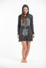 Sure Design Women's Celtic Tree Hoodie Dress Silver on Black